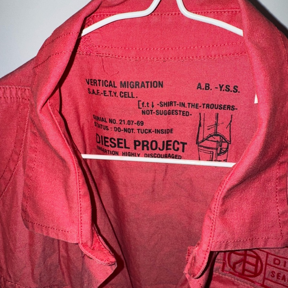 Vintage Diesel Project Button Up - Red with Red buttons & stitching